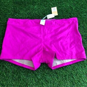 small hot pink mid rise modest slimming bikini shorts bottoms